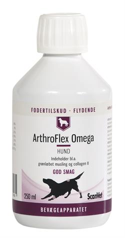 ScanVet ArthroFlex Omega. Tilskudsfoder til bevægelsesapparatet hos hund. 250 ml